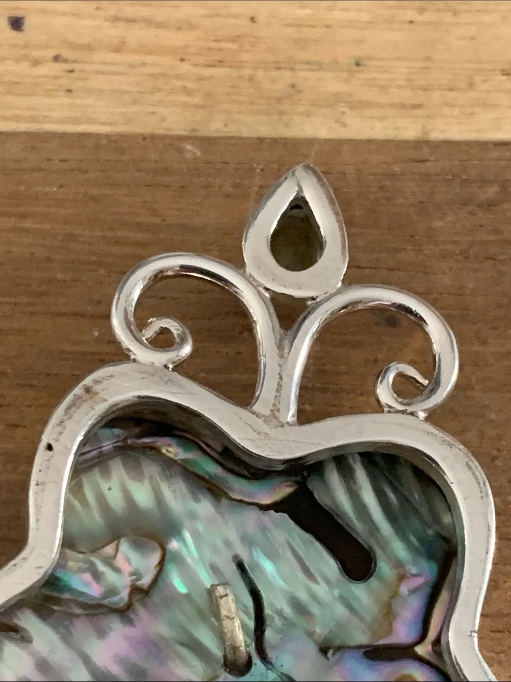 Sterling Silver Abalone and Peridot Pendant